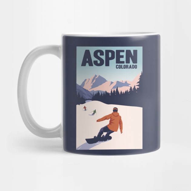 Aspen Colorado Winter Ski Vintage Travel Poster Gift by Terrybogard97